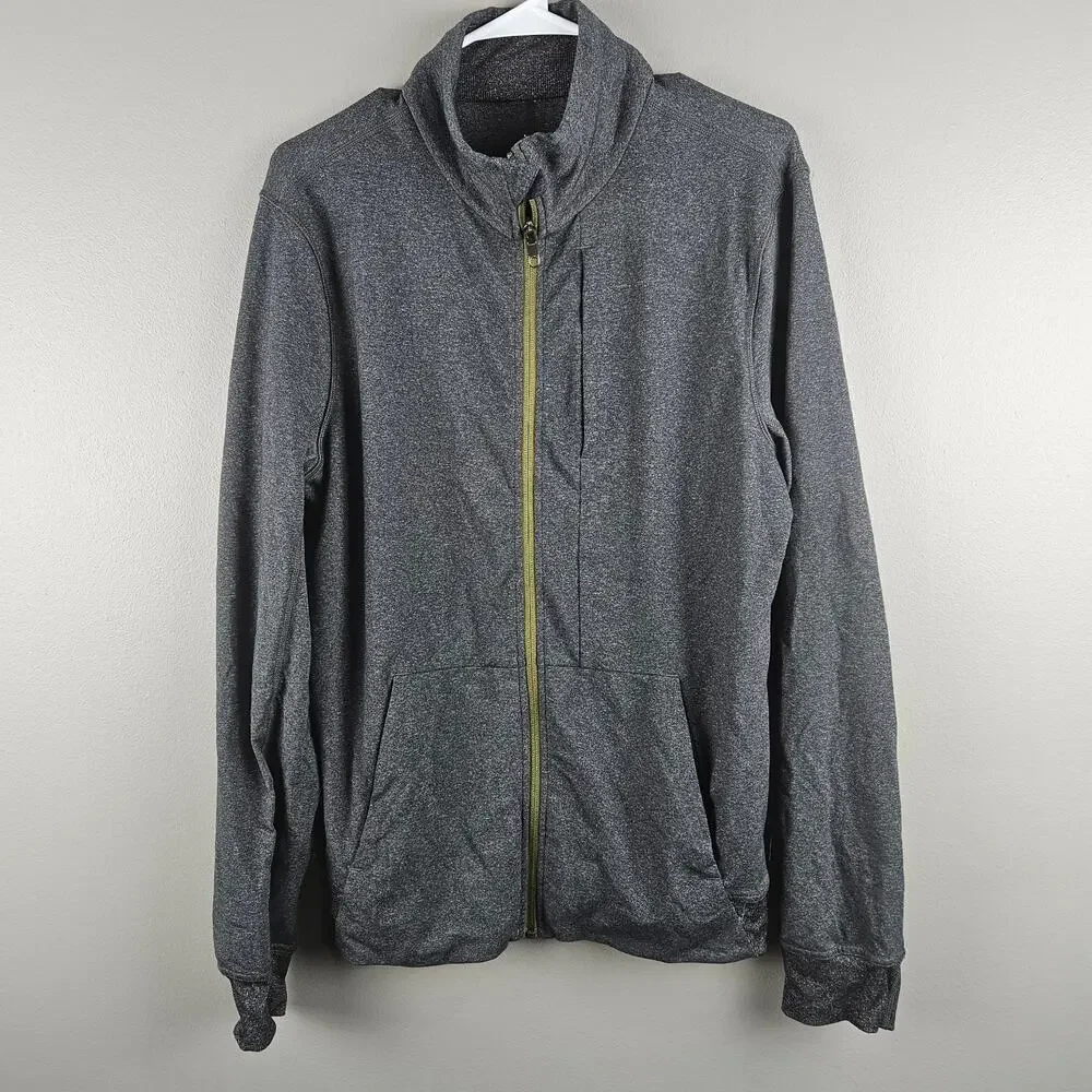 Lululemon Mens Race Run Track Jacket  Dark Gray Gym Finger‎ Size Medium